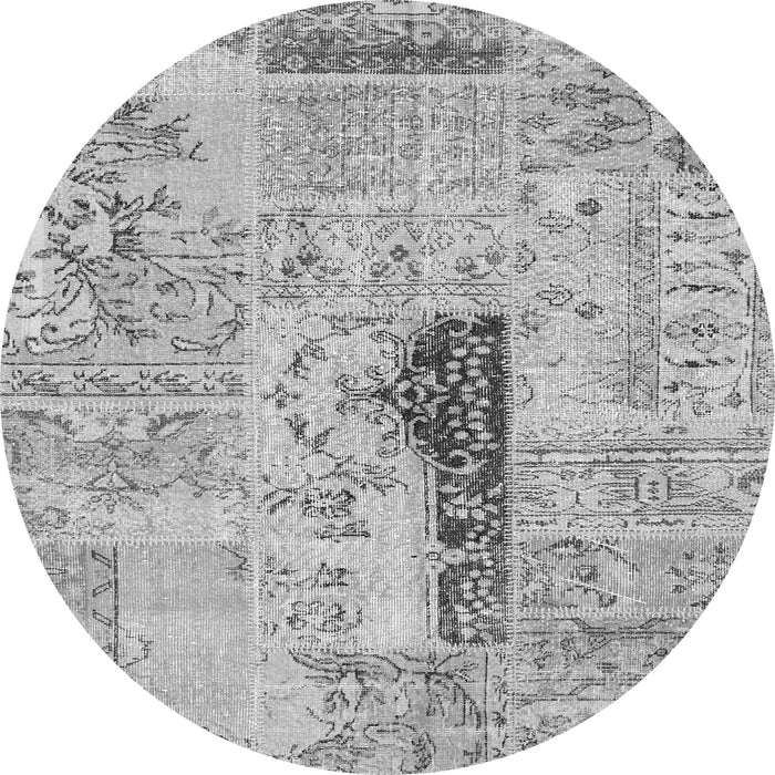 Machine Washable Patchwork Gray Transitional Rug, wshcon2669gry