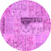 Round Patchwork Pink Transitional Rug, con2669pnk