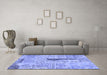 Machine Washable Patchwork Blue Transitional Rug in a Living Room, wshcon2669blu