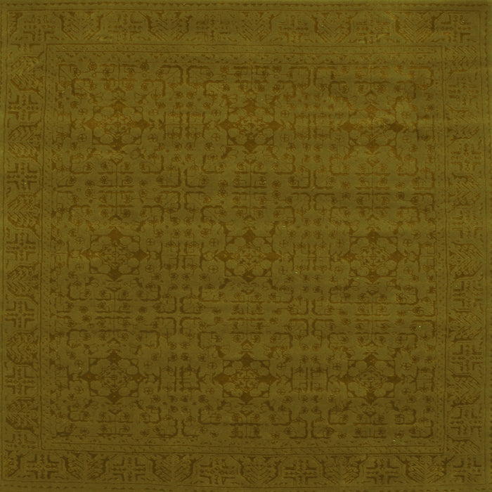 Serging Thickness of Abstract Green Contemporary Rug, con266grn