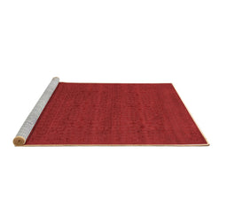 Sideview of Machine Washable Abstract Brown Contemporary Rug, wshcon266brn