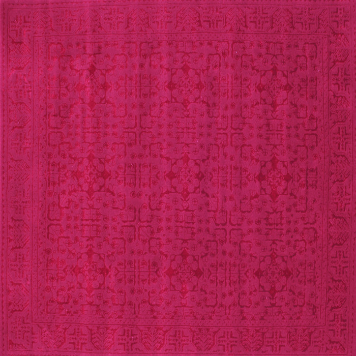 Square Machine Washable Abstract Pink Contemporary Rug, wshcon266pnk