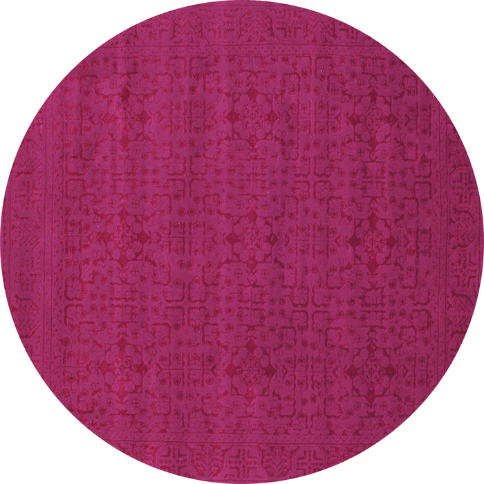 Round Machine Washable Abstract Purple Contemporary Area Rugs, wshcon266pur