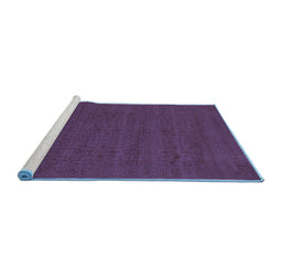 Sideview of Machine Washable Abstract Blue Contemporary Rug, wshcon266blu