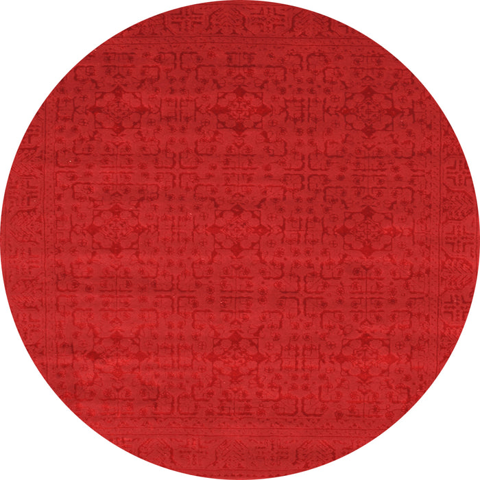 Square Abstract Orange Contemporary Rug, con266org