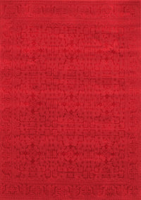 Abstract Red Contemporary Rug, con266red