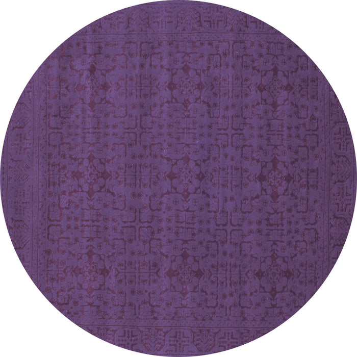 Round Abstract Blue Contemporary Rug, con266blu