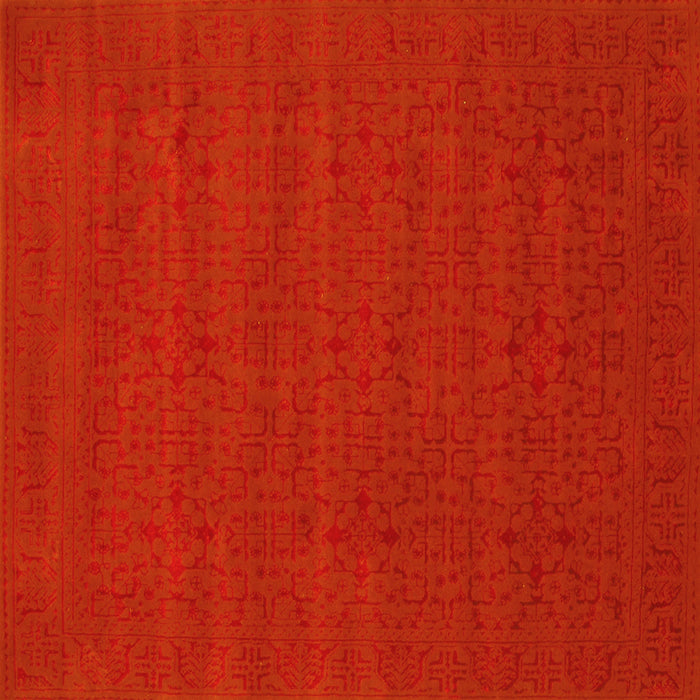 Square Machine Washable Abstract Yellow Contemporary Rug, wshcon266yw