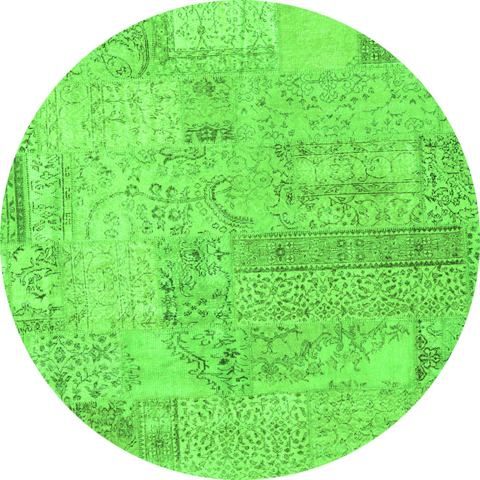 Square Patchwork Green Transitional Rug, con2670grn