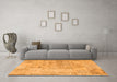 Machine Washable Patchwork Orange Transitional Area Rugs in a Living Room, wshcon2670org