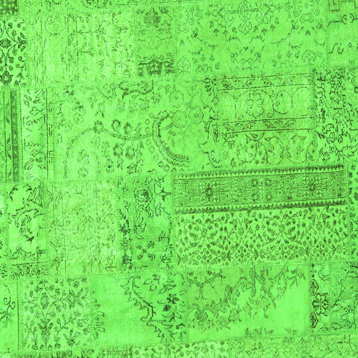 Patchwork Green Transitional Rug, con2670grn