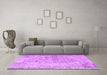 Machine Washable Patchwork Purple Transitional Area Rugs in a Living Room, wshcon2670pur