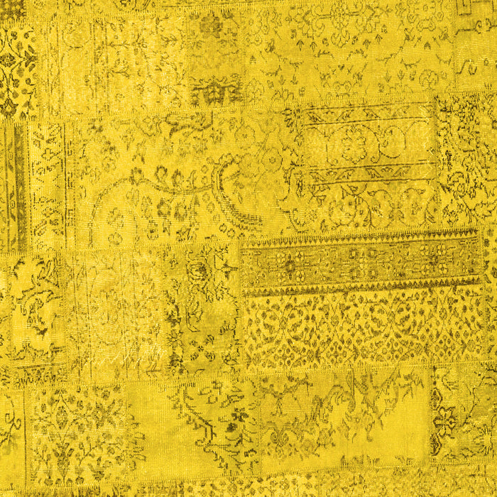 Patchwork Yellow Transitional Rug, con2670yw