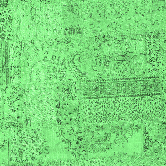 Patchwork Emerald Green Transitional Rug, con2670emgrn