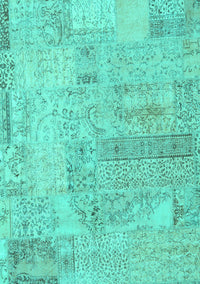 Patchwork Turquoise Transitional Rug, con2670turq