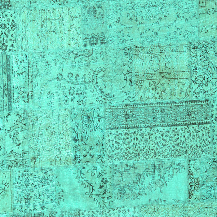 Patchwork Turquoise Transitional Rug, con2670turq