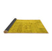 Sideview of Patchwork Yellow Transitional Rug, con2670yw