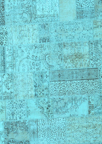 Patchwork Light Blue Transitional Rug, con2670lblu