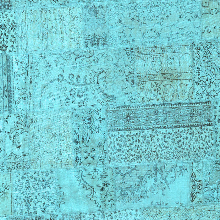 Patchwork Light Blue Transitional Rug, con2670lblu