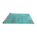 Sideview of Machine Washable Patchwork Light Blue Transitional Rug, wshcon2670lblu