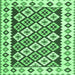 Square Southwestern Emerald Green Country Rug, con2671emgrn