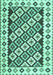 Machine Washable Southwestern Turquoise Country Area Rugs, wshcon2671turq