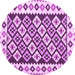 Round Southwestern Purple Country Rug, con2671pur