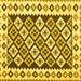 Square Machine Washable Southwestern Yellow Country Rug, wshcon2671yw