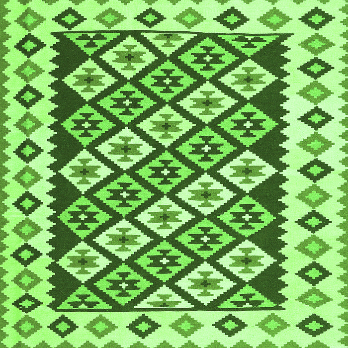 Serging Thickness of Southwestern Green Country Rug, con2671grn