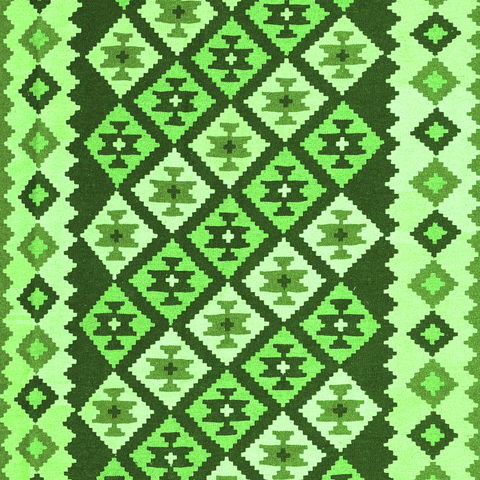 Serging Thickness of Machine Washable Southwestern Green Country Area Rugs, wshcon2671grn