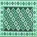 Square Southwestern Turquoise Country Rug, con2671turq