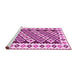 Sideview of Machine Washable Southwestern Pink Country Rug, wshcon2671pnk