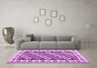 Machine Washable Southwestern Purple Country Area Rugs in a Living Room, wshcon2671pur