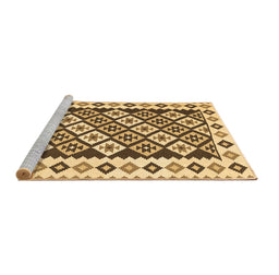 Sideview of Machine Washable Southwestern Brown Country Rug, wshcon2671brn