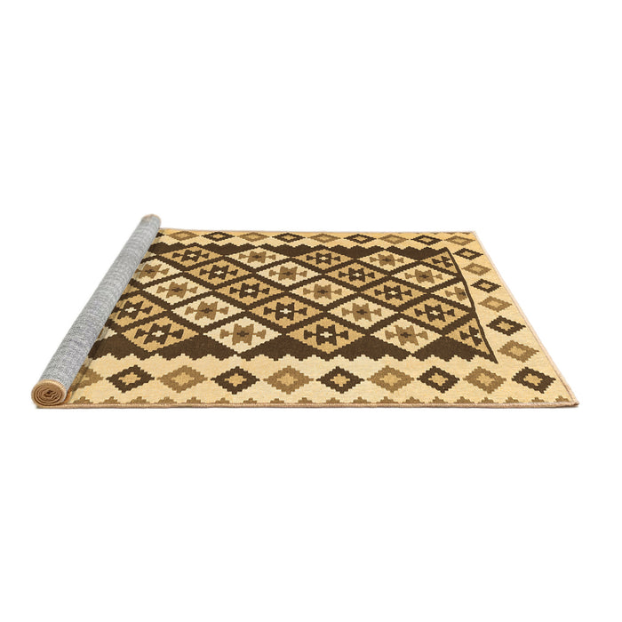 Sideview of Machine Washable Southwestern Brown Country Rug, wshcon2671brn