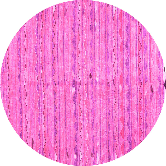 Round Machine Washable Southwestern Pink Country Rug, wshcon2672pnk