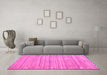 Machine Washable Southwestern Pink Country Rug in a Living Room, wshcon2672pnk