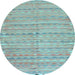 Round Southwestern Light Blue Country Rug, con2672lblu