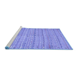 Sideview of Machine Washable Southwestern Blue Country Rug, wshcon2672blu