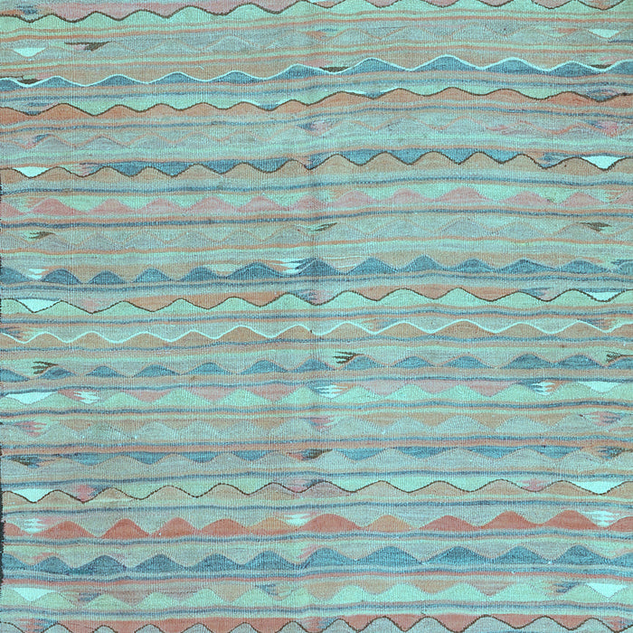 Machine Washable Southwestern Light Blue Country Rug, wshcon2672lblu
