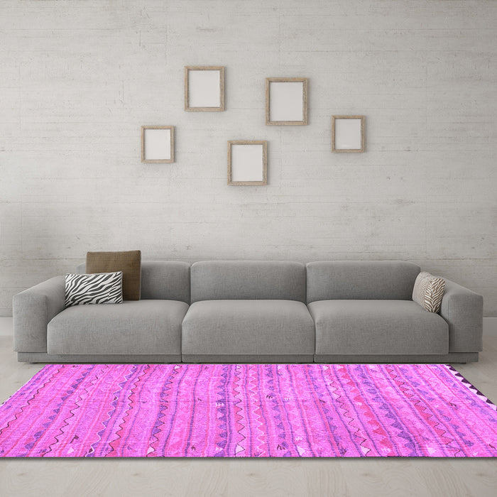 Machine Washable Southwestern Purple Country Area Rugs in a Living Room, wshcon2672pur