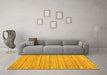 Machine Washable Southwestern Yellow Country Rug in a Living Room, wshcon2672yw