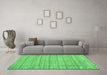 Machine Washable Southwestern Emerald Green Country Area Rugs in a Living Room,, wshcon2672emgrn