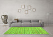 Machine Washable Southwestern Green Country Area Rugs in a Living Room,, wshcon2672grn