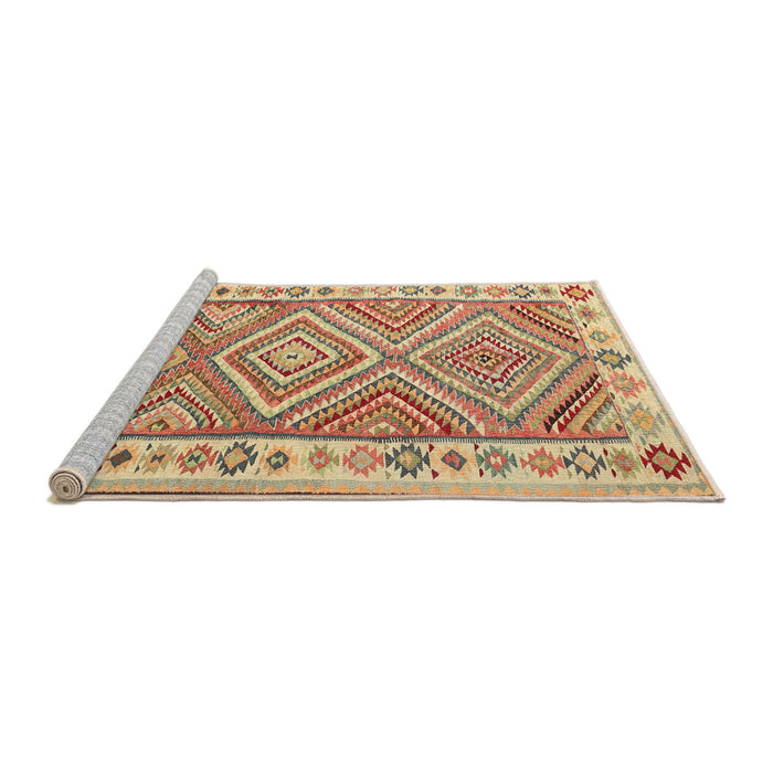 Serging Thickness of Machine Washable Contemporary Red Rug, wshcon2673