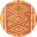 Square Southwestern Orange Country Rug, con2673org