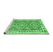 Sideview of Machine Washable Southwestern Emerald Green Country Area Rugs, wshcon2673emgrn