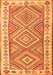 Serging Thickness of Machine Washable Southwestern Orange Country Area Rugs, wshcon2673org