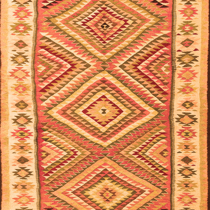 Serging Thickness of Machine Washable Southwestern Orange Country Area Rugs, wshcon2673org