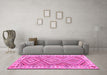 Machine Washable Southwestern Pink Country Rug in a Living Room, wshcon2673pnk